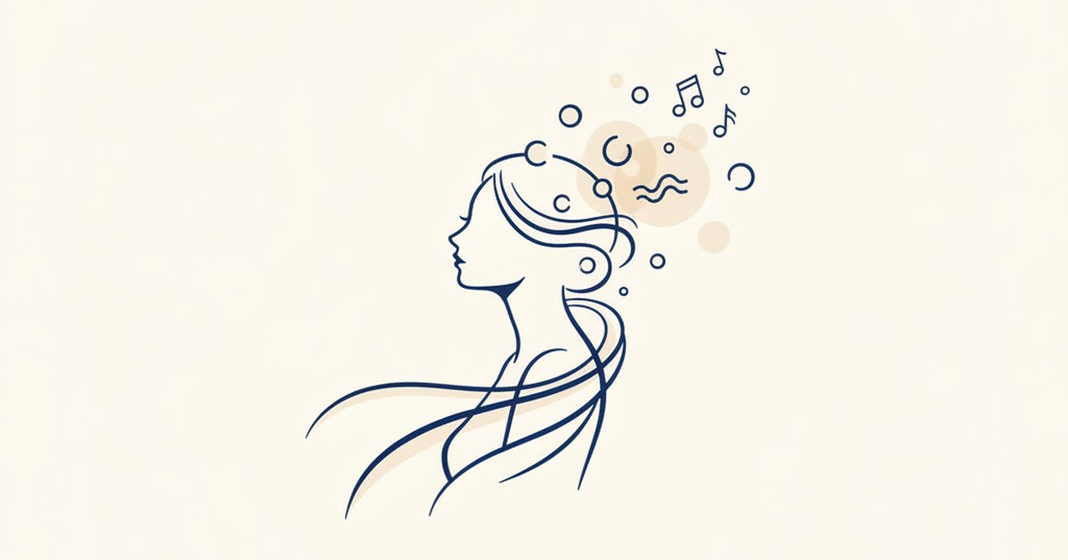 Silhouette femminile con pensieri fluttuanti che rappresenta l'ADHD nelle donne