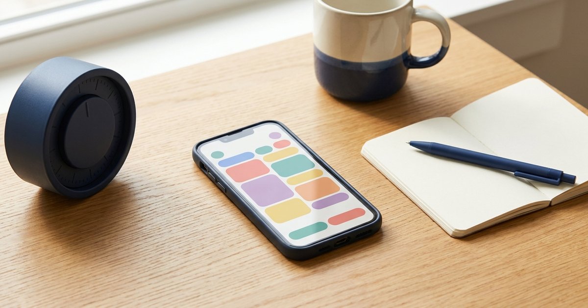 Illustrazione di un telefono con una lista di cose da fare, un timer e un promemoria, per la guida alle app per l’ADHD negli adulti