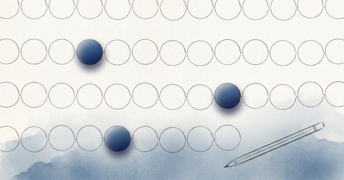 Questionario clinico con caselle di valutazione, simbolo del test CAARS per l'ADHD adulto