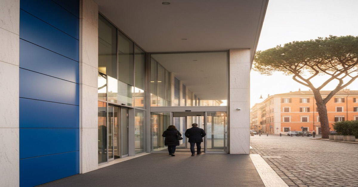 Illustrazione di Roma con un segnaposto blu, guida ai centri ADHD per adulti nel Lazio