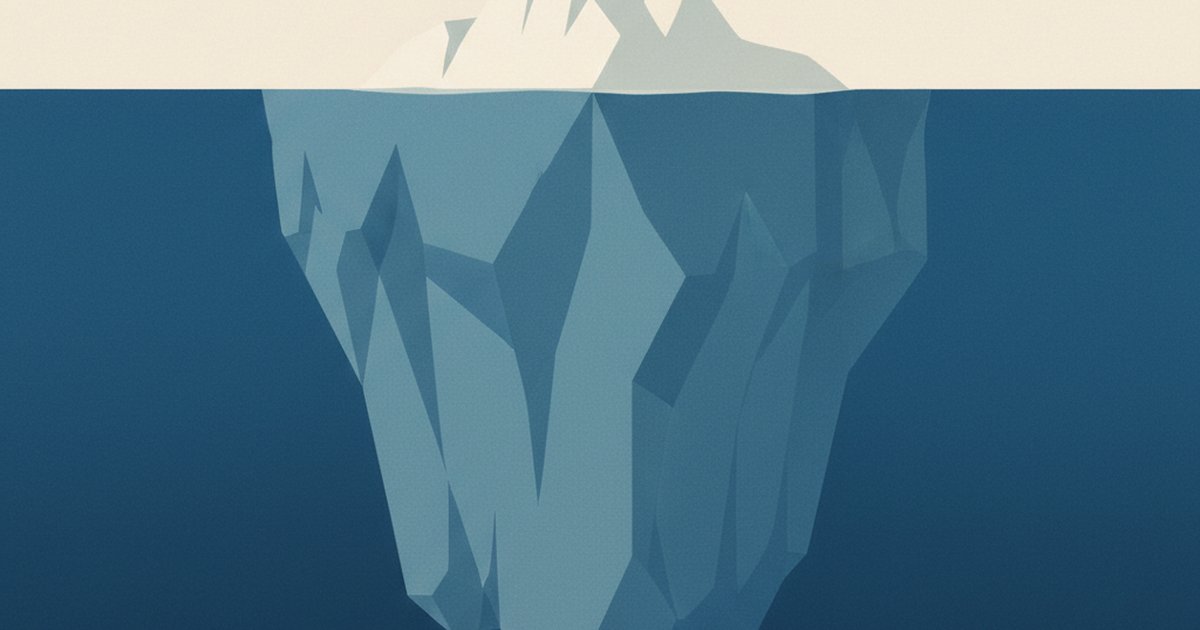 Iceberg con piccola punta visibile e massa sommersa, simbolo dei sintomi ADHD nascosti